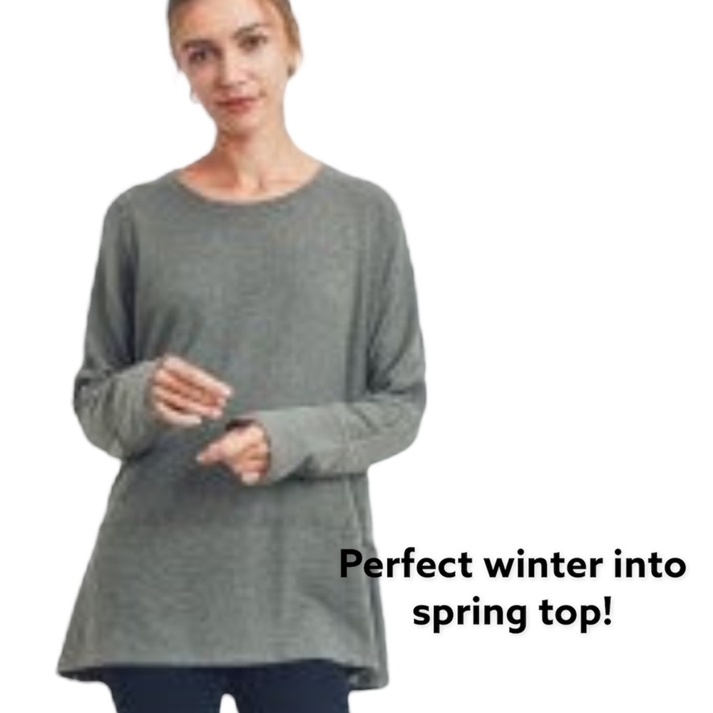 Cotton Bleu soft olive top